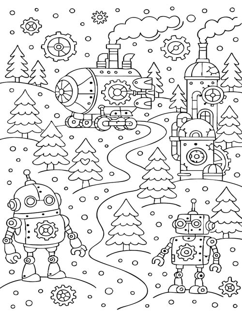 futuristic robot winter