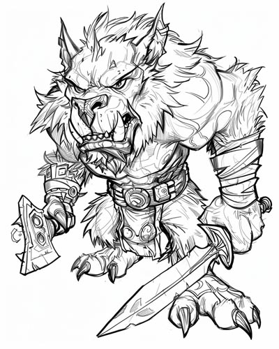 Fierce gnoll coloring page