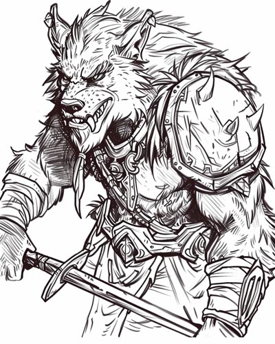 gnoll coloring page