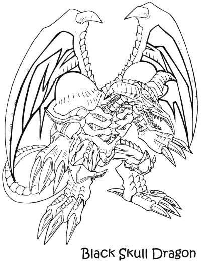 Yu-Gi-Oh coloring page: Black Skull Dragon