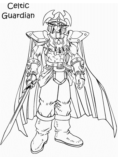 Yu-Gi-Oh coloring page: Celtic Guardian