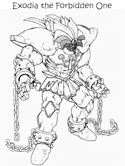 Yu-Gi-Oh coloring page: Exodia the Forbidden One