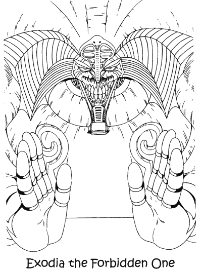 Yu-Gi-Oh coloring page: Exodia the Forbidden One