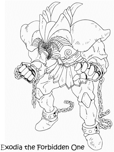 Yu-Gi-Oh coloring page: Exodia the Forbidden One