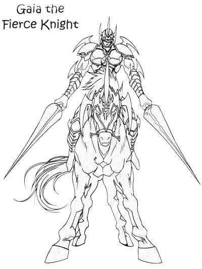 Yu-Gi-Oh coloring page: Gaia the Fierce Knight