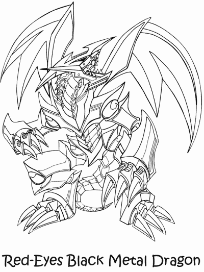 Yu-Gi-Oh coloring page: Red-Eyes Black Metal Dragon