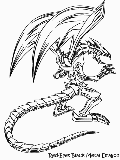 Yu-Gi-Oh coloring page: Red-Eyes Black Metal Dragon