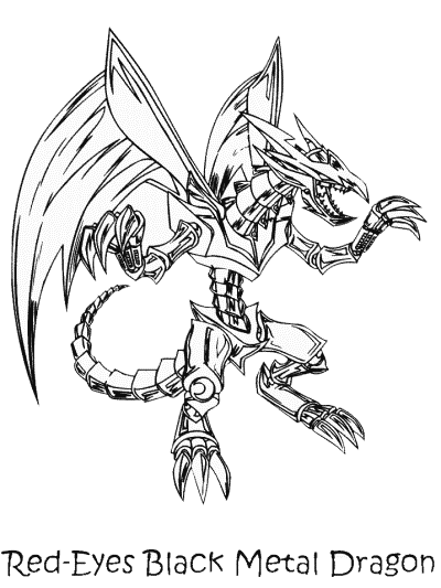 Yu-Gi-Oh coloring page: Red-Eyes Black Metal Dragon