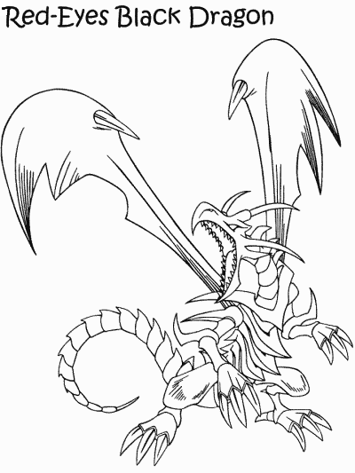 Yu-Gi-Oh coloring page: Red-Eyes Black Dragon