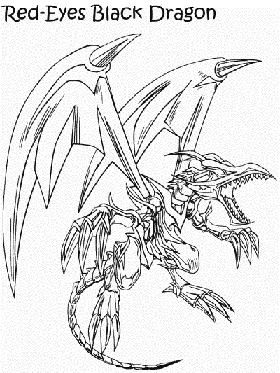 Yu-Gi-Oh coloring page: Red-Eyes Black Dragon