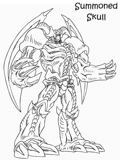Yu-Gi-Oh coloring page: summoned skull