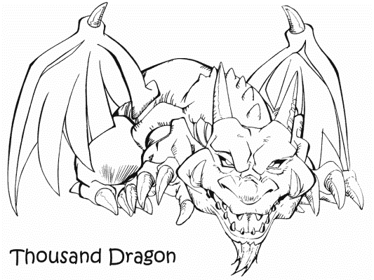 Yu-Gi-Oh coloring page: Thousand Dragon