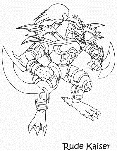 Yu-Gi-Oh coloring page: Rude Kaiser