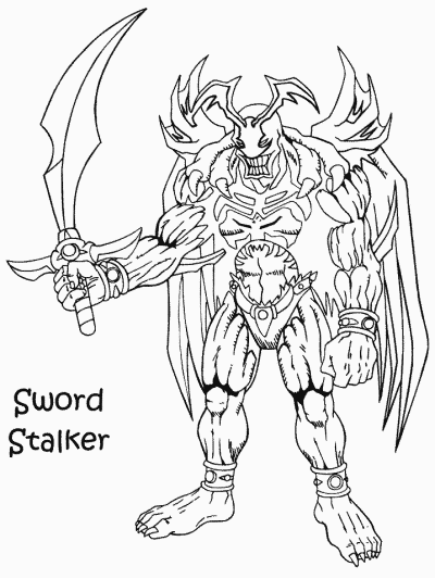 Yu-Gi-Oh coloring page: Sword Stalker