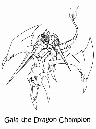Yu-Gi-Oh coloring page: Gaia the Dragon Champion