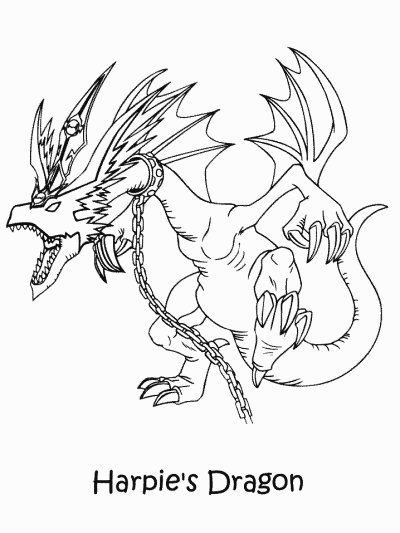 Yu-Gi-Oh coloring page: Harpie's Dragon