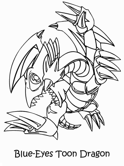 Yu-Gi-Oh coloring page: Blue-Eyes Toon Dragon