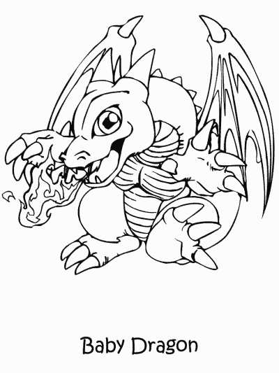 Yu-Gi-Oh coloring page: Baby Dragon