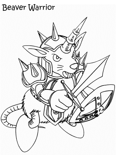 Yu-Gi-Oh coloring page: Beaver Warrior