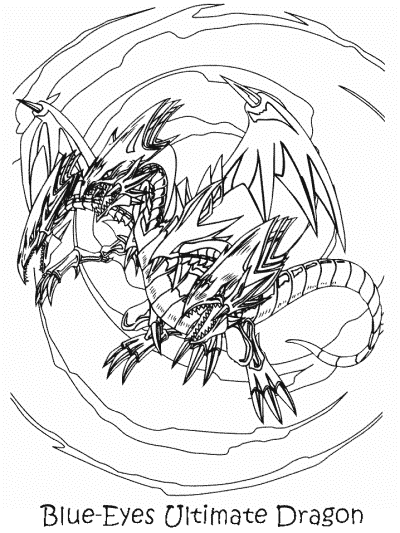 Yu-Gi-Oh coloring page: Blue-Eyes Ultimate Dragon