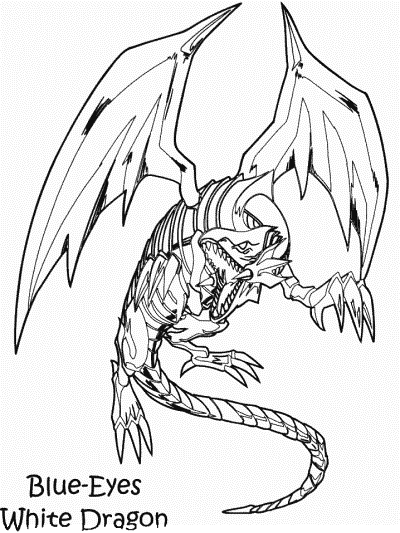 Yu-Gi-Oh coloring page: Blue-Eyes White Dragon