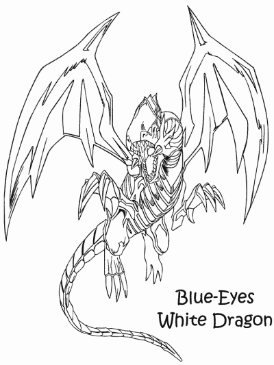Yu-Gi-Oh coloring page: Blue-Eyes White Dragon