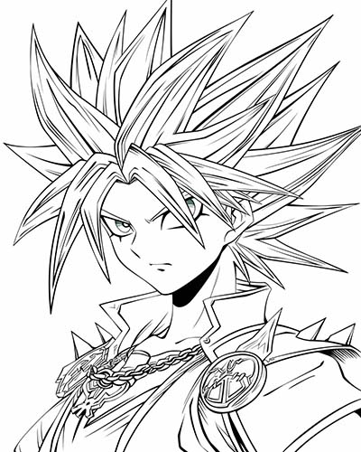Yu-Gi-Oh coloring page: Yugi Muto