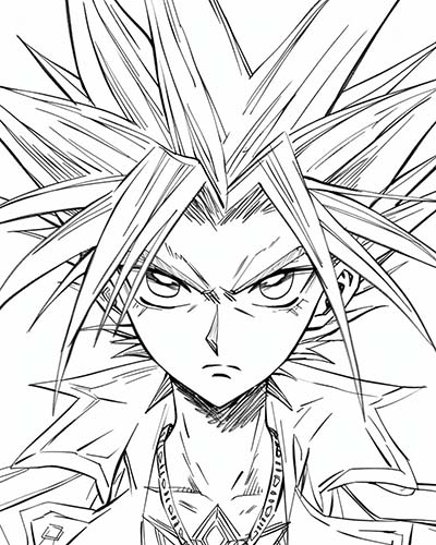 Yu-Gi-Oh coloring page: Yugi Muto