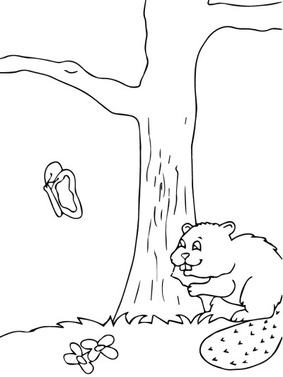 beaver coloring page