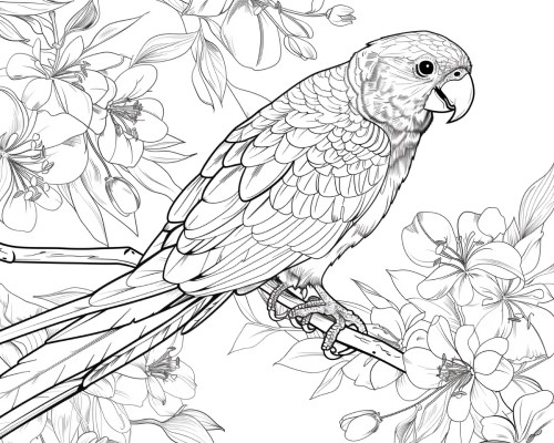 The Arabian Nights parrot coloring page