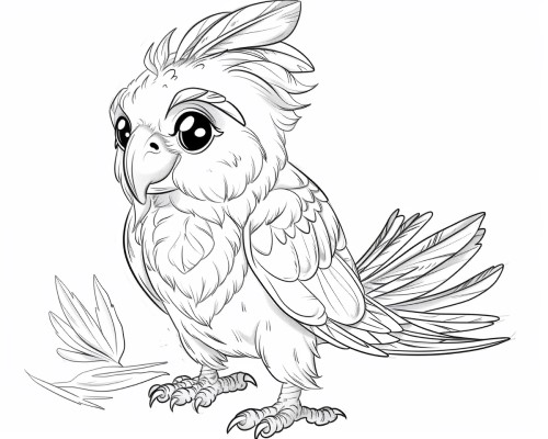 Polynesia the parrot coloring page