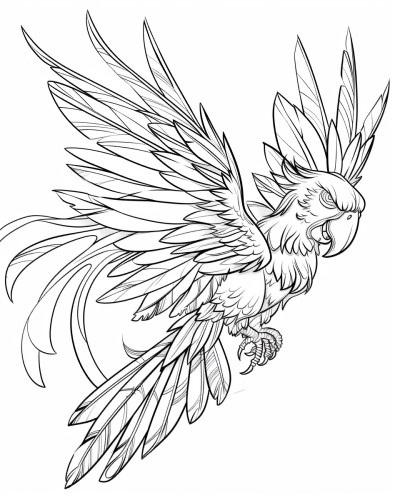 African parrot spirit coloring page