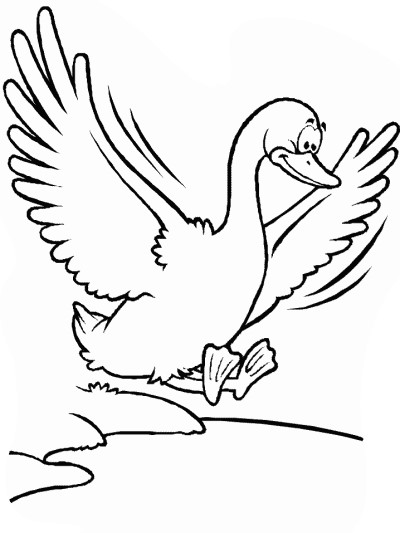 duck landing coloring page