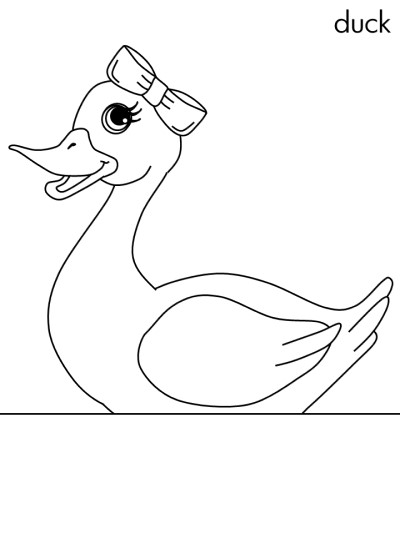 girl duck coloring page