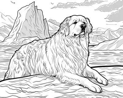 Newfoundland dog coloring page