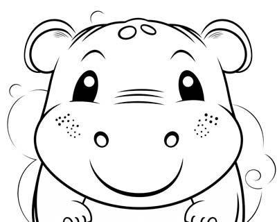 happy hippo coloring page