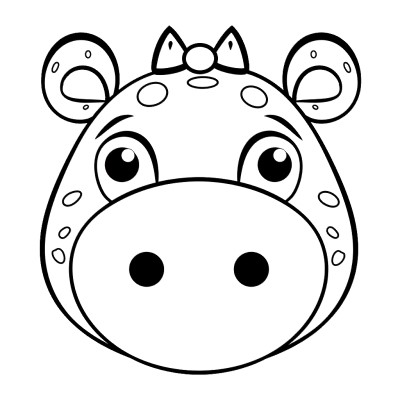 girl hippo head coloring page
