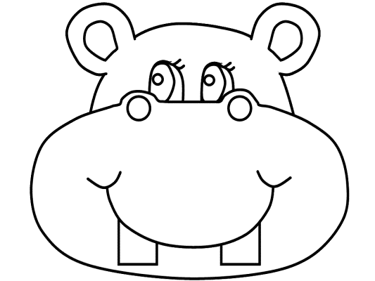 hippo face coloring page
