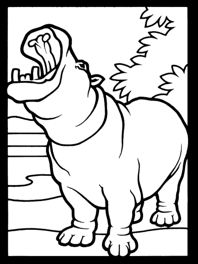 hippo coloring page
