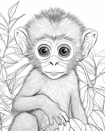 baby monkey coloring page