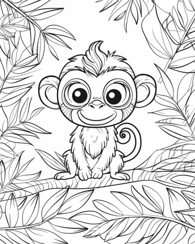 cartoon monkey coloring page