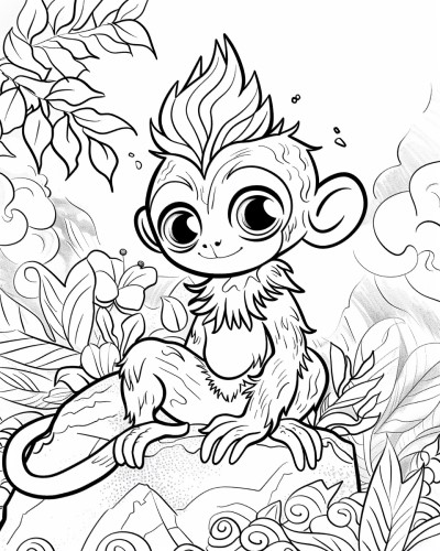 cool teenager monkey coloring page