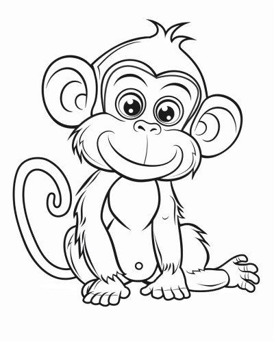 cartoon monkey coloring page