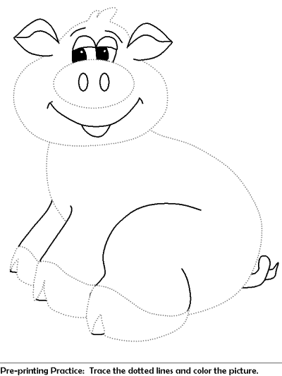 pig pre-printing worksheet