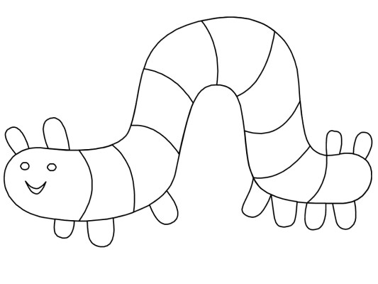 caterpillar coloring book page