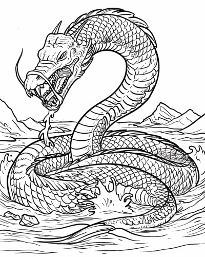 Asclepius symbol or caudecus coloring page