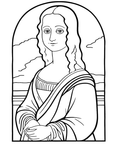 Mona Lisa coloring page