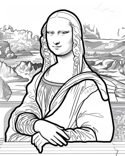 Mona Lisa coloring page
