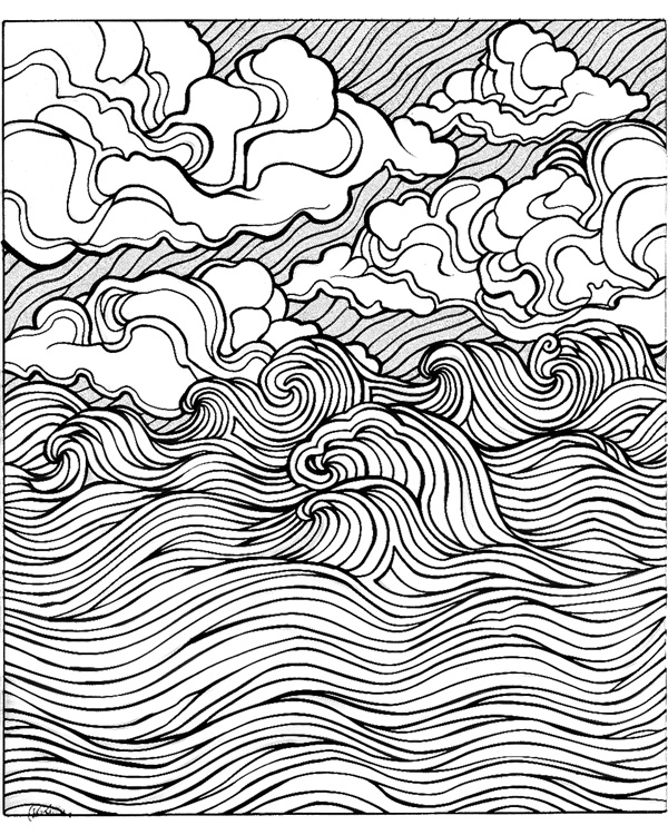 abstract coloring pages - creation day 2