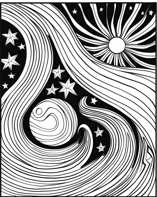 abstract coloring pages - creation day 4